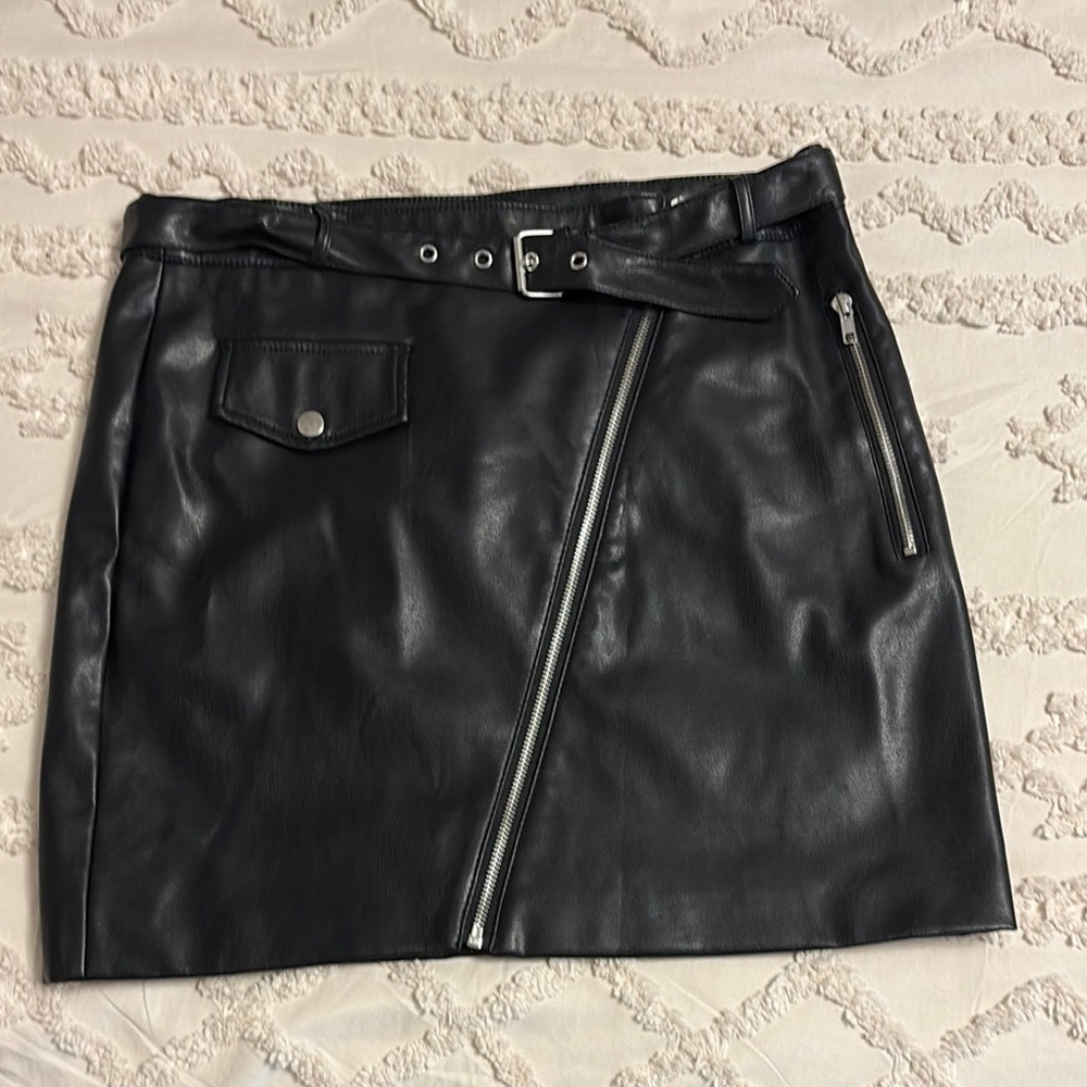 Black Wrap Mini Skirt